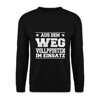 Out of the Way Solid Post in Use Design - Unisex Sweatshirt - black - Front - Alina (178cm) & Michal (187cm)