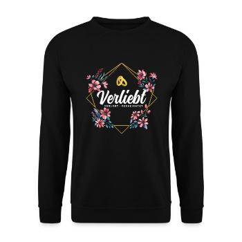 Verliebt Verlobt Verheiratet - Unisex Pullover - Schwarz - Vorne - Alina (178cm) & Michal (187cm)