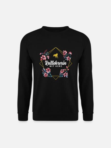 Reitlehrerin mit Herz - Unisex Pullover - Schwarz