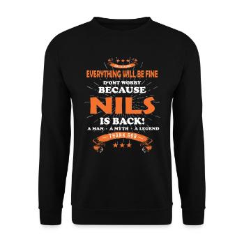 Everything will be fine Nils Is back - Unisex Sweatshirt - black - Front - Alina (178cm) & Michal (187cm)