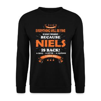 Everything will be fine Niels Is back - Unisex Pullover - Schwarz - Vorne - Alina (178cm) & Michal (187cm)