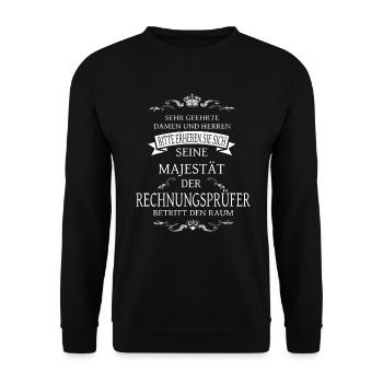 His Majesty the Auditor - Unisex Sweatshirt - black - Front - Alina (178cm) & Michal (187cm)