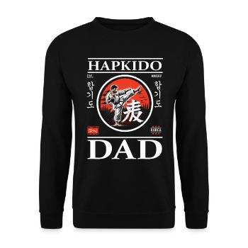 Hapkido Karaté Dad Design avec Combattant et Hangeul - Sweat-shirt Unisexe - noir - Devant - Alina (178cm) & Michal (187cm)