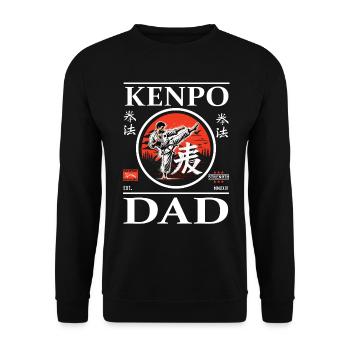Kenpo Karate Dad Design mit Karateka und Kanji - Unisex Pullover - Schwarz - Vorne - Alina (178cm) & Michal (187cm)