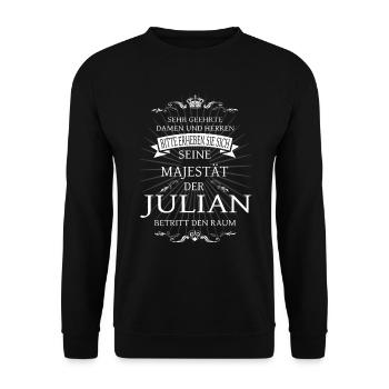 Sa Majesté Julian entre dans la pièce - Sweat-shirt Unisexe - noir - Devant - Alina (178cm) & Michal (187cm)