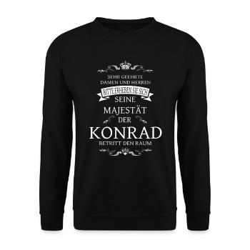 His Majesty the Conrad enters the room - Unisex Sweatshirt - black - Front - Alina (178cm) & Michal (187cm)