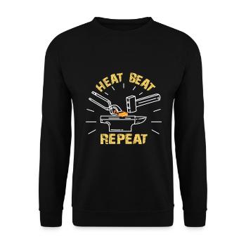 Blacksmith | Farrier - Unisex Sweatshirt - black - Front - Alina (178cm) & Michal (187cm)