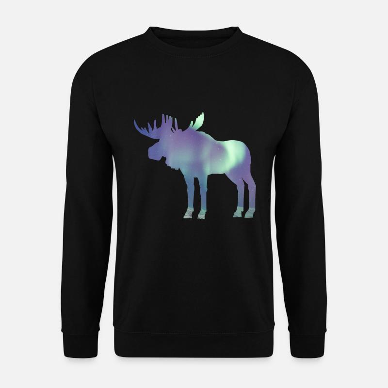 Elk Northern Lights - Unisex Sweatshirt - black