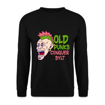 old punks conquer sylt / Alte Punks erobern Sylt - Unisex Pullover - Schwarz - Vorne - Alina (178cm) & Michal (187cm)