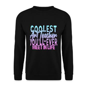 Der coolste Kunstlehrer - Unisex Pullover - Schwarz - Vorne - Alina (178cm) & Michal (187cm)