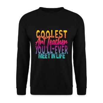 Der coolste Kunstlehrer - Unisex Pullover - Schwarz - Vorne - Alina (178cm) & Michal (187cm)
