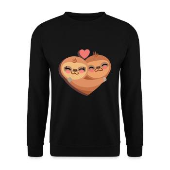 sloth - Unisex Sweatshirt - black - Front - Alina (178cm) & Michal (187cm)