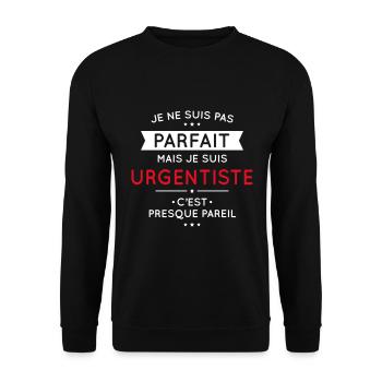 Je ne suis pas parfait mais je suis urgentiste - Sweat-shirt Unisexe - noir - Devant - Alina (178cm) & Michal (187cm)