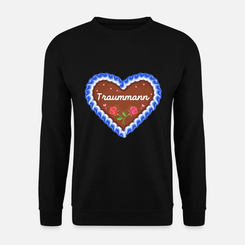 Lebkuchenherz Traummann / Geschenkidee - Unisex Pullover - Schwarz