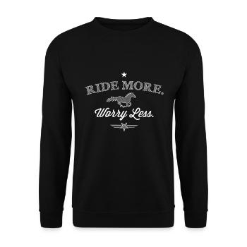 Ride More Worry Less - White Edition - Unisex Sweatshirt - black - Front - Alina (178cm) & Michal (187cm)