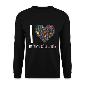 Love my vinyl collection / records - Unisex Sweatshirt - black - Front - Alina (178cm) & Michal (187cm)