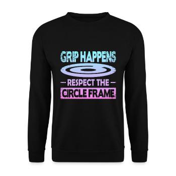 Grip Happens Respect The Circle Frame - Unisex Pullover - Schwarz - Vorne - Alina (178cm) & Michal (187cm)