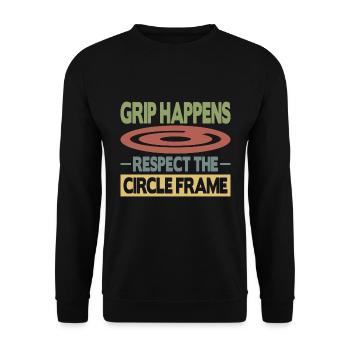 Grip Happens Respect The Circle Frame - Unisex Pullover - Schwarz - Vorne - Alina (178cm) & Michal (187cm)