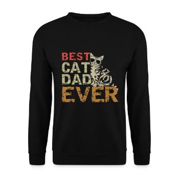 Meilleur papa de chat jamais t-shirt Papa drôle de chat - Sweat-shirt Unisexe - noir - Devant - Alina (178cm) & Michal (187cm)