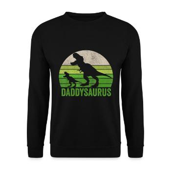 Funny Daddy Dinosaur T Shirt Daddysaurus Fathers - Unisex Sweatshirt - black - Front - Alina (178cm) & Michal (187cm)