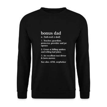 Funny Definition About Bonus Dad Best Gift - Unisex Sweatshirt - black - Front - Alina (178cm) & Michal (187cm)