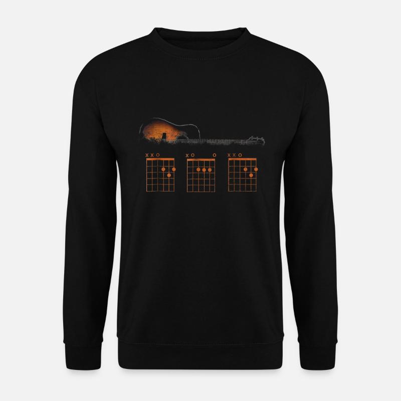 Funny Guitar Dad Chord Shirt Father s Day Gift - Unisex Pullover - Schwarz