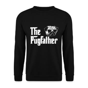 Funny Pug Owner Shirt The Pugfather Pug Father - Unisex Sweatshirt - black - Front - Alina (178cm) & Michal (187cm)