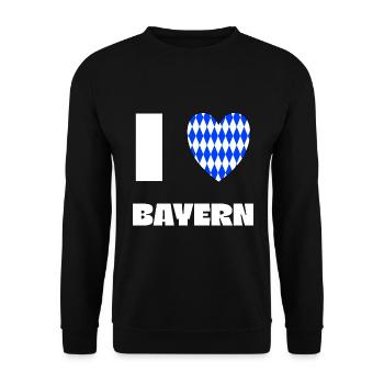 Bayern Grantler Gaudi I love bayern. - Unisex Sweatshirt - black - Front - Alina (178cm) & Michal (187cm)