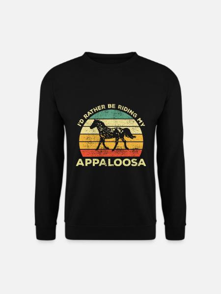 Lustig, ich würde lieber meinen Appaloosa reiten - Unisex Pullover - Schwarz