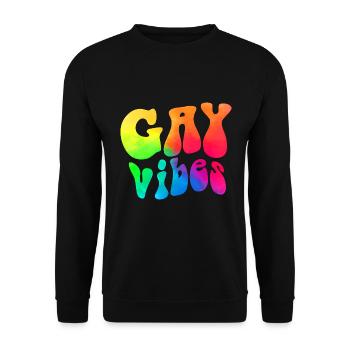 gay vibes / Gay Gay, CSD Gay Pride Design - Sweat-shirt Unisexe - noir - Devant - Alina (178cm) & Michal (187cm)