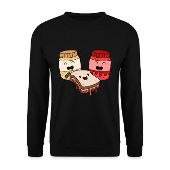 Erdnussbutter Peanut Butter Marmelade Geschenk - Unisex Pullover - Schwarz - Vorne - Alina (178cm) & Michal (187cm)