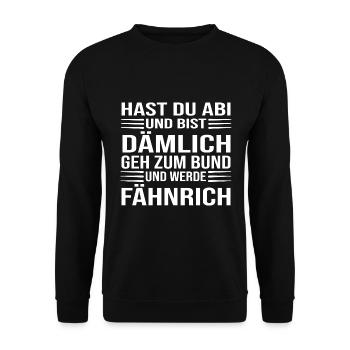 Abitur - Unisex Pullover - Schwarz - Vorne - Alina (178cm) & Michal (187cm)