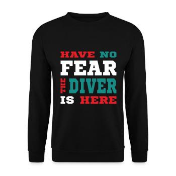 N’ayez pas peur que le plongeur soit ici Tenue - Sweat-shirt Unisexe - noir - Devant - Alina (178cm) & Michal (187cm)