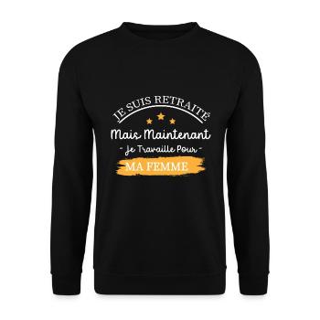 Humour Retraite Retraité - Sweat-shirt Unisexe - noir - Devant - Alina (178cm) & Michal (187cm)