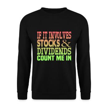 Aktien Dividende - Unisex Pullover - Schwarz - Vorne - Alina (178cm) & Michal (187cm)