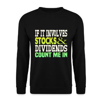 Aktien Dividende - Unisex Pullover - Schwarz - Vorne - Alina (178cm) & Michal (187cm)