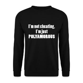 Polyamorie I'm not cheating I'm just polyamorous - Unisex Pullover - Schwarz - Vorne - Alina (178cm) & Michal (187cm)