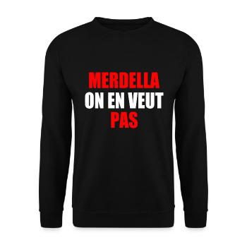 merdella on en veut pas - Unisex Sweatshirt - black - Front - Alina (178cm) & Michal (187cm)