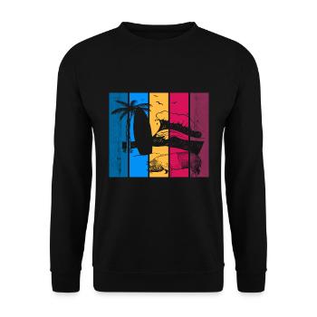 Pig Surfboard Surfboard Surfer Beach - Unisex Sweatshirt - black - Front - Alina (178cm) & Michal (187cm)