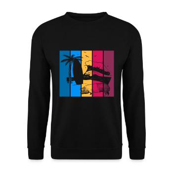 Pig Surfboard Surfboard Surfer Beach - Unisex Sweatshirt - black - Front - Alina (178cm) & Michal (187cm)