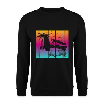 Pig Surfboard Surfboard Surfer Beach - Unisex Sweatshirt - black - Front - Alina (178cm) & Michal (187cm)