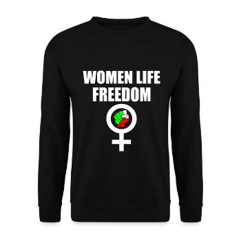 Women life freedom - Unisex Pullover - Schwarz - Vorne - Alina (178cm) & Michal (187cm)