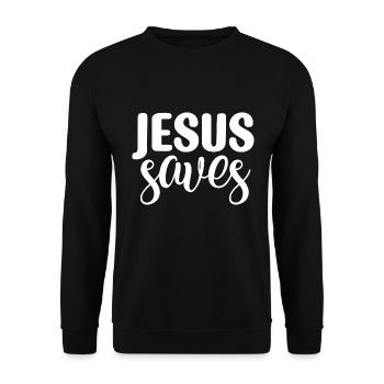 Jésus sauve - Sweat-shirt Unisexe - noir - Devant - Alina (178cm) & Michal (187cm)