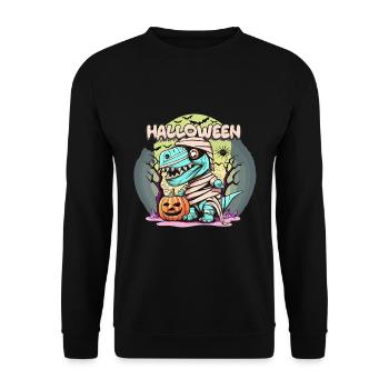 Tyrannosaurus Trex Halloween - Unisex Pullover - Schwarz - Vorne - Alina (178cm) & Michal (187cm)