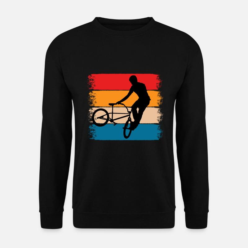Retro BMX Freestyle Fahrer - Unisex Pullover - Schwarz