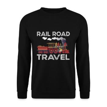 Zug Züge Zugliebhaber Shirt lustig Zug Shirt Eisen - Unisex Pullover - Schwarz - Vorne - Alina (178cm) & Michal (187cm)