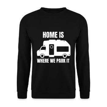 Caravan Saying Gift Camping Motorhome Funny - Unisex Sweatshirt - black - Front - Alina (178cm) & Michal (187cm)
