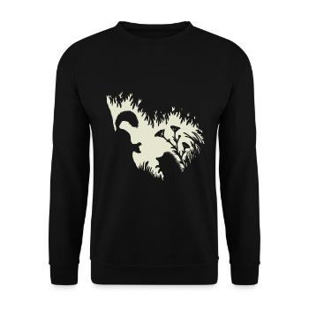 Forest Animals Squirrel Hedgehog Fairycore Nature - Unisex Sweatshirt - black - Front - Alina (178cm) & Michal (187cm)
