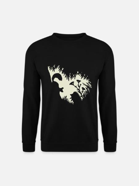 Waldtiere Eichhörnchen Igel Fairycore Natur - Unisex Pullover - Schwarz