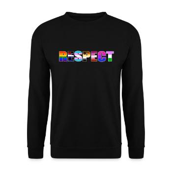 Respect - LGBTIQ Gay Pride Queer Coming Out - Unisex Pullover - Schwarz - Vorne - Alina (178cm) & Michal (187cm)